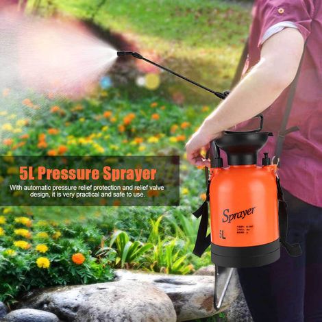 5-Liter-Druckgartenspritze mit Schultergurt, für Landwirtschaft und Gartenbau, professionelle Handspritze (1/5)