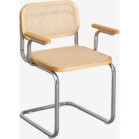 Sedia da pranzo con braccioli in rattan e acciaio Tento SKLUM             (1/5)