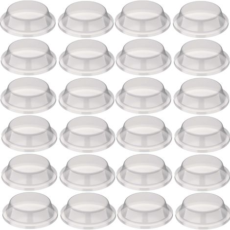 Cyclingcolors – 24x butoir de porte en silicone transparent rond diamètre 12mm – Autocollant pour meubles et placards – Résistant au vieillissement