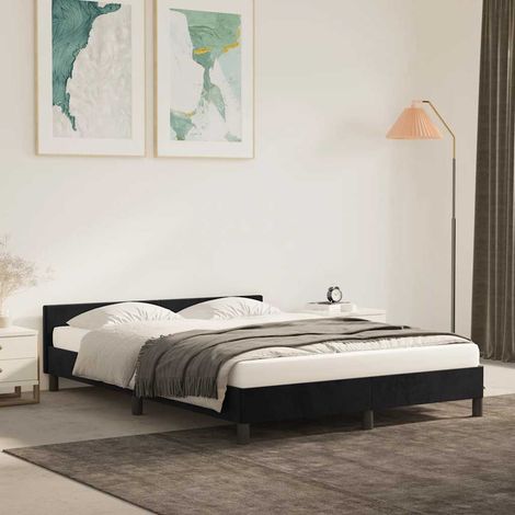 Bed Frame without Mattress Black 180x200cm Super King Velvet vidaXL (1/5)
