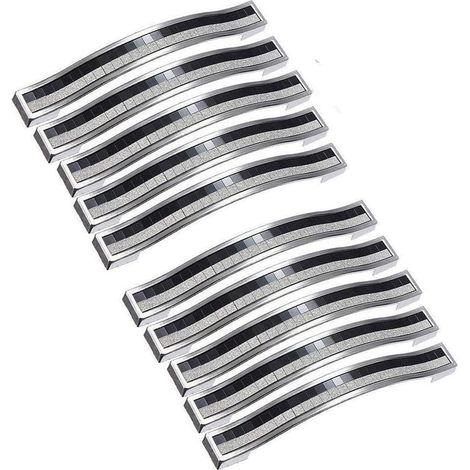 Lot de 10 poignées de placard en cristal brillant avec strass -Poignées de Meuble noir poignee de meuble cuisine Entraxe 96mm (1/4)