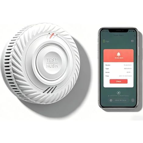Détecteur de fumée Intelligent, détecteur Wi-FI avec capteur photoélectrique, d'incendie Conforme à EN14604, Compatible Tuya/Smart Life APP, 10 Ans Batterie 1-Pack - 1Pack（Connecté par Wi-Fi）