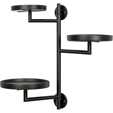 Drehbarer Wandpflanzenhalter für Fenster, 3-stufiges, schwebendes Metallregal für Blumentöpfe, Geschenke, Heimdekoration, 3 Ablagen (1/5)