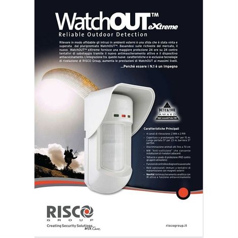 RIVELATORE Risco WatchOUT eXtreme Quadrupla Tecnologia da Esterno RK315DT RK315DT0000C