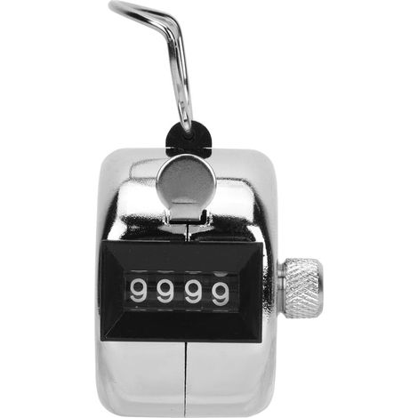Compteur manuel BERM – 4 chiffres – alliage aluminium – argent – avec crochet – portable (1/5)