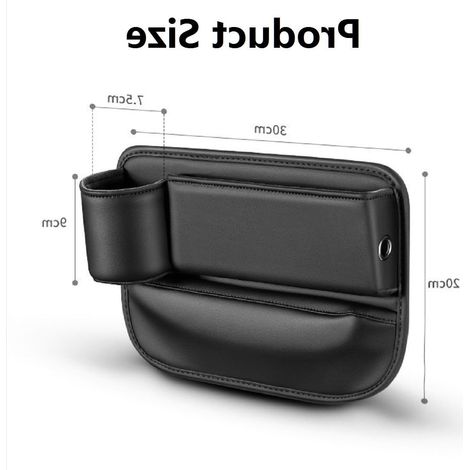 Boîte de rangement en similicuir pour siège auto - Organiseur pour téléphone, clés et lunettes de soleil - Idéal pour les accessoires de voiture et gain de place (1/5)