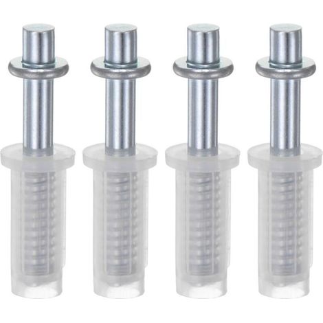 Lot de 4 pivots supérieurs à deux volets 9,5 mm – Acier et plastique – Pour portes de 2,5 à 4,5 cm d'épaisseur – Installation facile (1/5)
