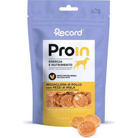 Proin snack per cani medaglioni 75 g gusto pollo e mela (1/4)