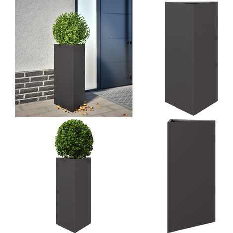vidaXL Jardinière noir triangulaire 40x34,5x70 cm acier (1/5)