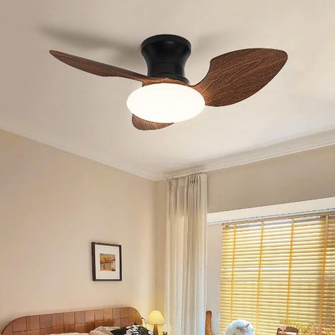 65cm Ventilateur Plafonnier LED avec Éclairage Réglable, 3 Températures de Couleur et Télécommande-Noyer (1/5)