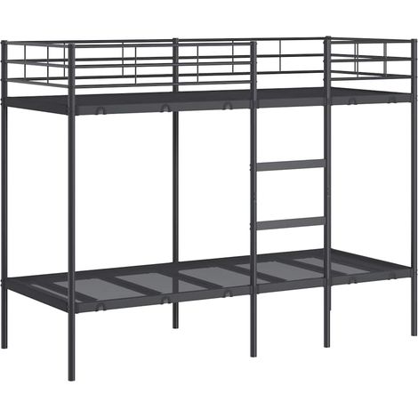 Bunk Bed without Mattress Black 75x190 cm Small Single Steel vidaXL (1/5)
