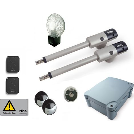 Nice TOO4524KCE - Kit pour l'automatisation de portails battants avec ante jusqu’à à 4,5 m et 250 kg, 24 Vdc, à montage extérieur. Compatible avec Solemyo