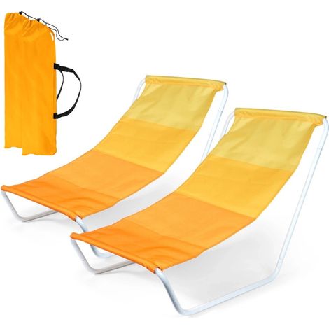 Lettino da spiaggia pieghevole, 2 pezzi.