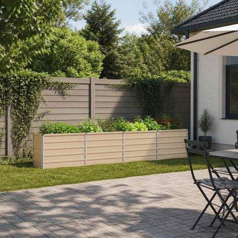vidaXL Cama de Jardín Elevada Marfil 320 x 40 x 55 cm (1/5)