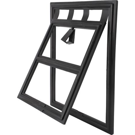 Porte-moustiquaire professionnelle pour animaux de compagnie en ABS résistant aux rayures, verrouillable, pour chiens et chats, adaptée aux portes et fenêtres, 29 x 24 x 1,5 cm (1/5)