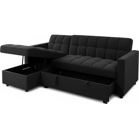 Sofa Cama Chaise Longue Kris 210cm Negro (1/4)