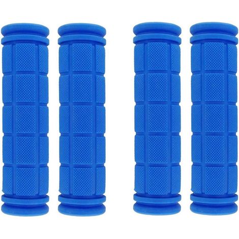 Fahrradgriffe rutschfest weich Gummi 2 Paar Blau für MTB BMX Laufrad Scooter (1/5)