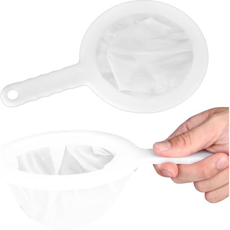 2 Pcs Filtre à Tamis Fin, Passoire Alimentaire Ultra Fine en Nylon, Tamis de Cuisine à Mailles Fines, Passoire Mailles avec Poignée 200 Mailles et 400 Mailles pour Filtre Jus Lait Thé Café (1/5)