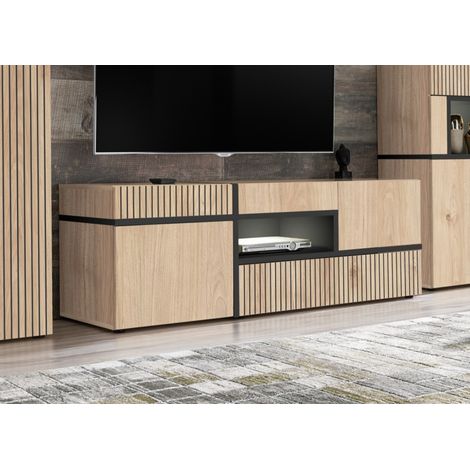 Meuble TV "Cross" - Beige - L 150 x H 50 x P 50 cm - Livraison gratuite (1/4)