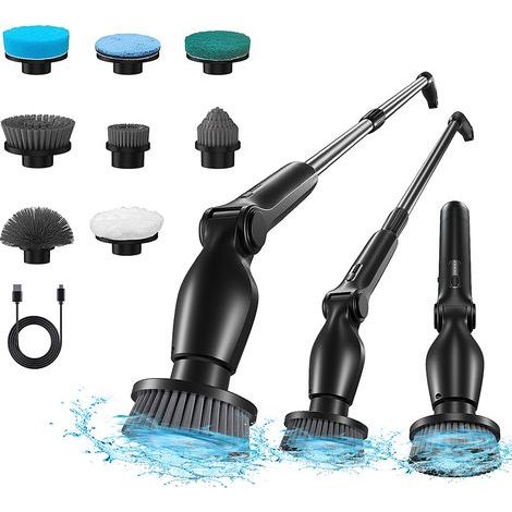 Cordless Electric Spin Scrubber ,4 Brush Heads & 2 Speed Modes - ,For Home Cleaning (1/5)