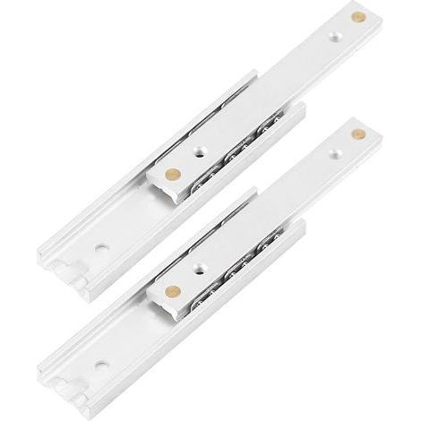 2 pcs en Alliage D'aluminium Lourds Coureurs Roulement À Billes Coulisses De Tiroir Rail Télescopique Durable Lisse Glissière pour Armoire À Tiroirs(100mm) (1/5)