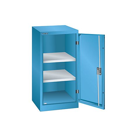 Armario de puertas batientes  2 baldas  anchura 500 mm  azul