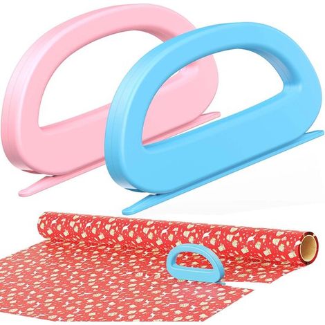 Doppelseitiges Geschenkpapiermesser (2er Pack), Schiebemesser zum Einpacken, Papierschneidewerkzeug für Weihnachten, Feiertage und Geburtstage (1/5)
