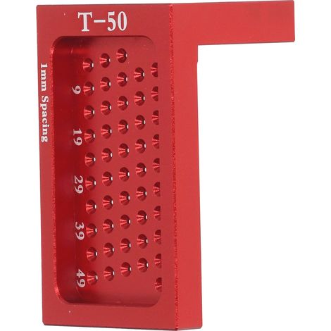 Règle de traçage pour le travail du bois T50, règle à trous, jauge de traçage métrique en L, outil de mesure droit (1/5)