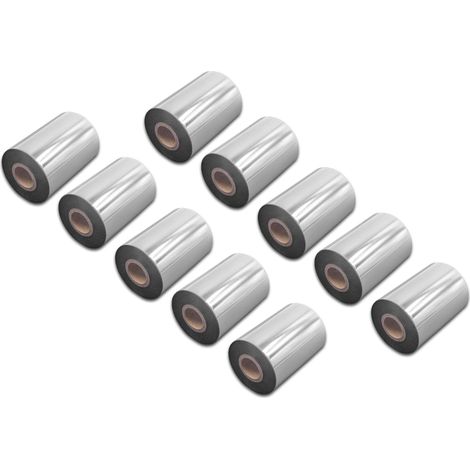 vhbw 10x Thermal Ribbon compatible with Zebra 105SL, 105SE, 110 Xi, 140 Xi Label Printer, 90 mm x 300 m, Wax Resin, Black