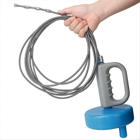 Déboucheur de canalisations de toilettes et d'éviers, ventouse extensible portative, outil de nettoyage pour salle de bain et cuisine, 5 mètres (1/5)