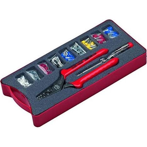 NWS 143-BIS Kit per crimpaggio 152 parti Boccola 0.5 fino a 16 mm² incl. Assortimento di capicorda, Incl. tester di ten
