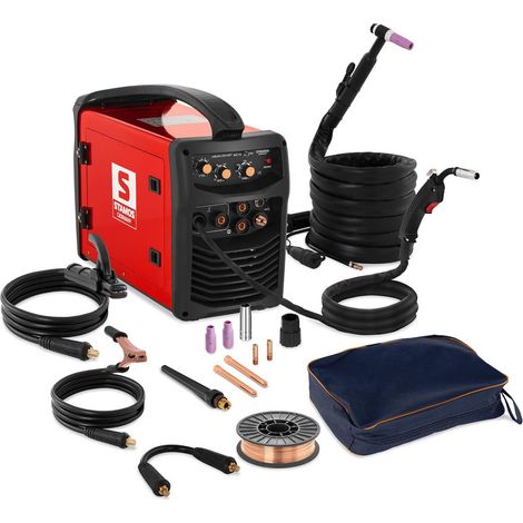 Máquina de soldadura combinada multiproceso Alambre tubular con electrodo recubierto de arco S-MIGMA 250.IGBT (MIG/MAG/MMA/TIG/FCAW, 230 V, 50 Hz, ≤ 250 A, arranque en caliente, protección contra sobr (1/3)