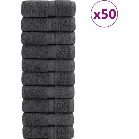 Serviettes d'invités haut de gamme SOLUND, lot de 50. Anthracite, 30 x 50 cm, 600 g/m².