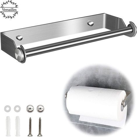 Porte essuie-tout Support pour Porte Papier Cuisine Essuie Tout en Acier Inoxydable Distributeur Dérouleur Essuie Tout Porte Rouleau de Cuisine Mural (1/5)