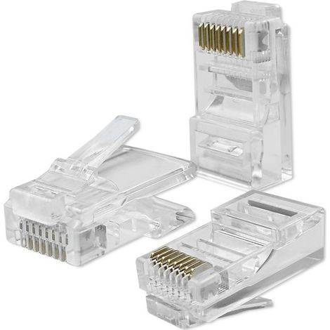 Connecteur modulaire RJ45 Qoltec CAT5e UTP Contacts plaqués or 100 pièces (1/5)