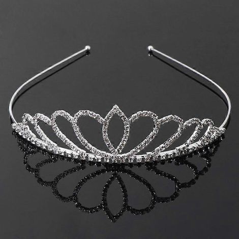 Couronne cheveux enfants, tiare diamant bandeau princesse fille, bijou De-10 (1/4)