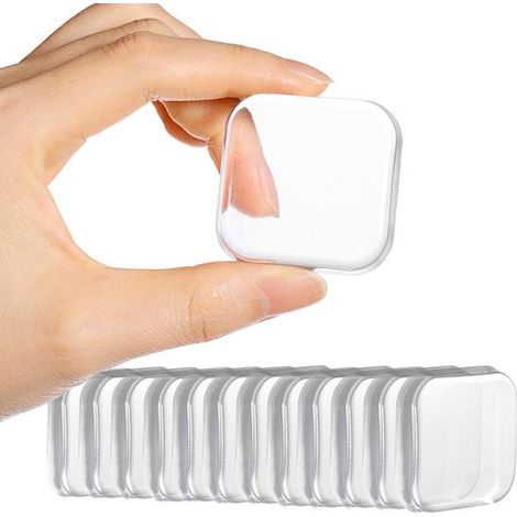 Fermamaniglie per porte da parete resistenti, confezione da 12 pezzi, diametro 4 cm, spessore 0,8 cm. Protezioni per maniglie in gomma trasparente. Protezione silenziosa per pareti. (1/5)
