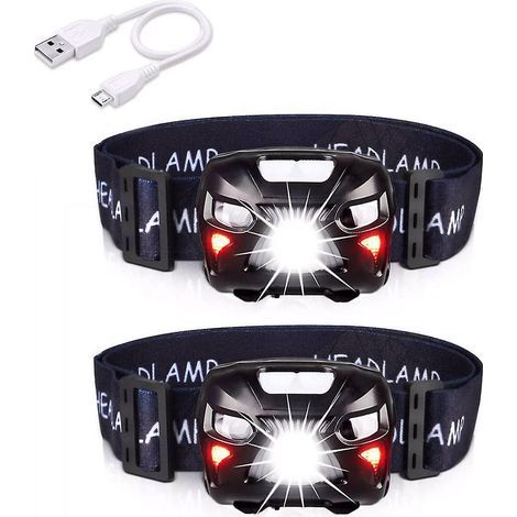 USB Rechargeable LED Headlamp, Powerful Head Torch with 400LM, 8 Lighting Modes, IPX4 Waterproof, Motion Sensor for Fishing, Camping, Hiking, Cycling, Reading (1/5)