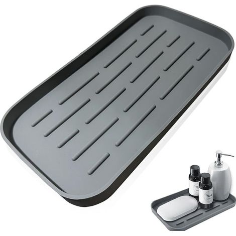 Silicone Sponge Holder, Silicone Sink Organizer, Silicone Drip Mat, Silicone Sponge Holder, Kitchen Sink Organizer Tray for Storing Sponges and Dishware (1/4)