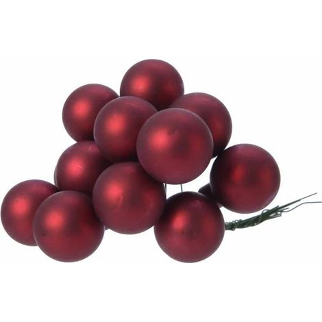144 bordeaux opake Weihnachtskugeln aus Glas Ø2 cm