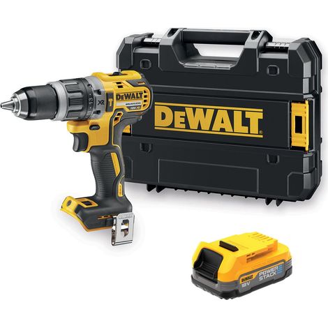 DeWALT - Trapano a percussione a batteria da 18 V, 1 batteria POWERSTACK da 1,7, senza caricabatterie DCD796E1T (1/2)
