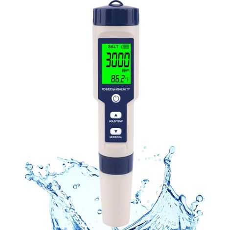 [NEVER USED] Hydrometer and pH meter, numeric salt meters and PH. 5 salt readings in pH, Temp, and TDS.
