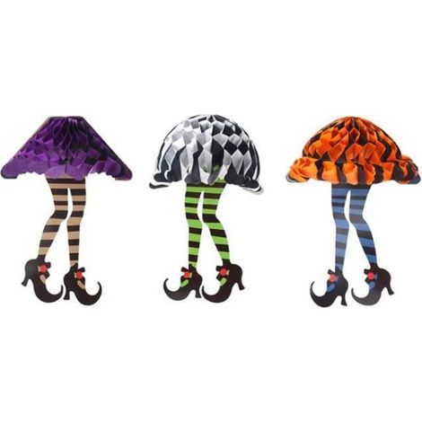 Décoration d'Halloween Jambes de sorcière Ensemble 3 pièces Festive wall decoration for hanging ecelen hw DECORATION DE FETE MURALE (1/2)
