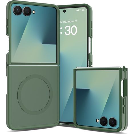 Custodia fumé per Samsung Galaxy Z Flip 8, Skin Touch, per MagSafe, verde (1/5)