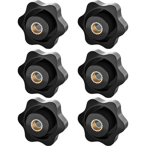 6 Pack M8 Tightening Knob, Star Nut, Knurled Thread Tightening Knob, M8 Tightening Nut, Star Head Tightening Nuts Knob, for Mechanical, Furniture, Electronic Equipment (1/5)