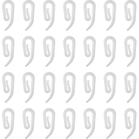 100 ganci per tende in plastica bianca: per binari, finestre, porte e docce.