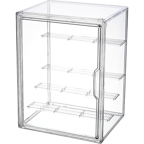Acryl-Vitrinen für Sammlungen, 3-stöckige transparente Präsentationsbox, staubdichte Figurenvitrine mit Magnettür, für Figuren, Modelle und Sammlungen (36×27×22cm) (1/5)