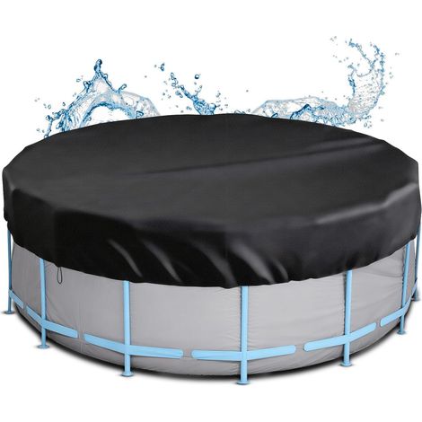 bâche Protection pour Piscine Ronde, Couverture de d'hiver Bâche Ronde l'été et l'hiver en 210D Oxford, Résistante aux UV Déchirures, Ø 244 cm 24424420CM - (1/5)