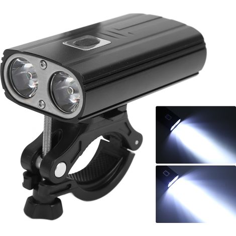 Éclairage vélo USB rechargeable, phare avant lumineux et étanche pour vélo. (1/5)