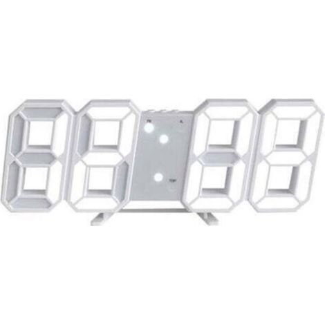 Horloge Murale Digitale LED 3D 12/24 Heure Temperature Date Affichage Temps Mémoire Fonction Snooze Veilleuse Luminosité Regolabil